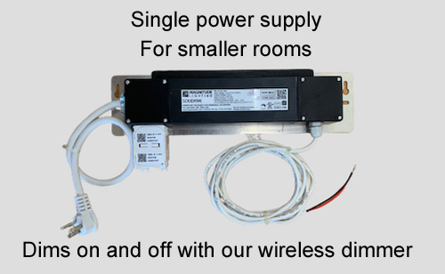 LED lighting with 24 volt power supply with wireless dimmer